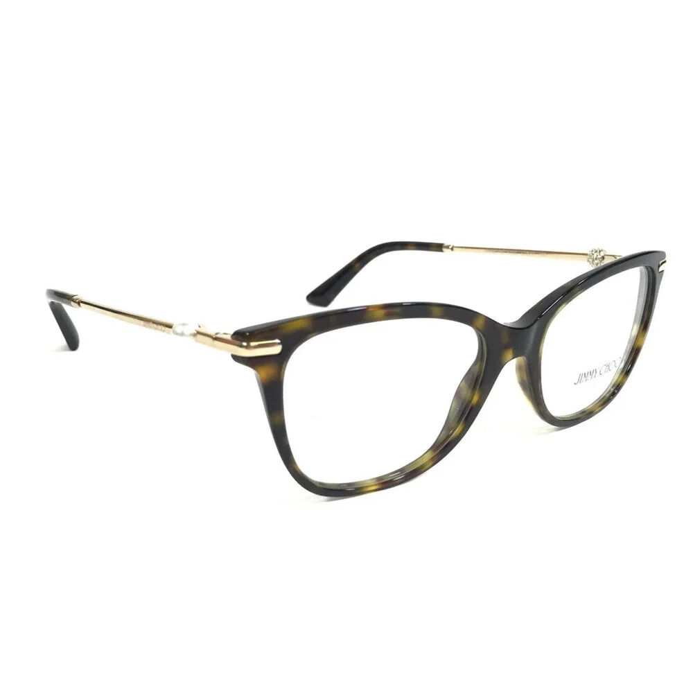 Jimmy Choo Eyeglasses Frames JC307HB 5002 Tortoise Gold Crystals Pearl 52-17-140